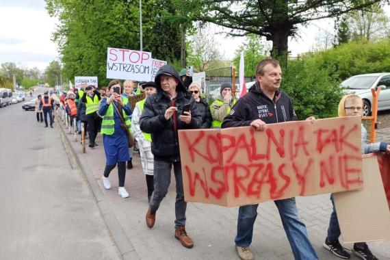 Protest przed kopalnią Janina. 