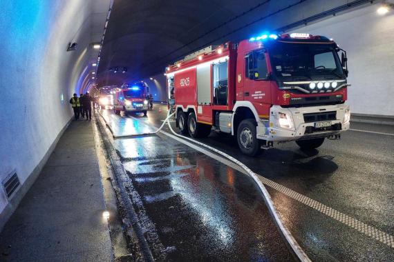 Ćwiczenia służb ratunkowych w tunelu na Zakopiance