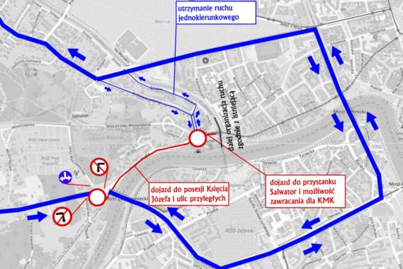 Nowa organizacja ruchu na Salwatorze w związku z remontem ulicy Kościuszki