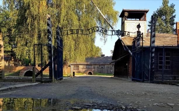 Uczniowie pomagali w pracach porządkowych na terenie Muzeum Auschwitz