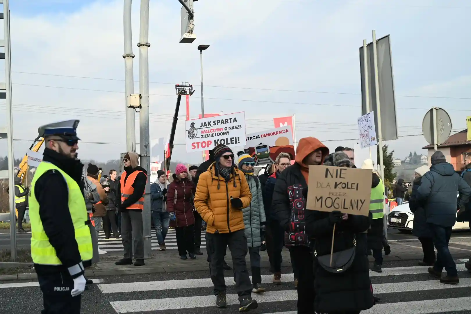 Protestujący blokowali Zakopiankę w Gaju. 