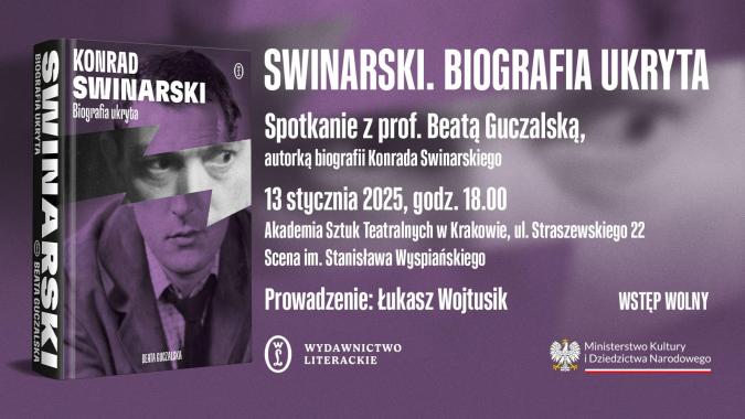 Konrad Swinarski w książce i na antenie Radia Kraków. Wydawnictwo Literackie zaprasza na spotkanie autorskie